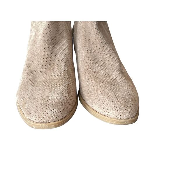 Dolce Vita Women's Suede Perforated Stacked Heel Kaidie Booties‎ Beige Size 10 - Picture 6 of 9